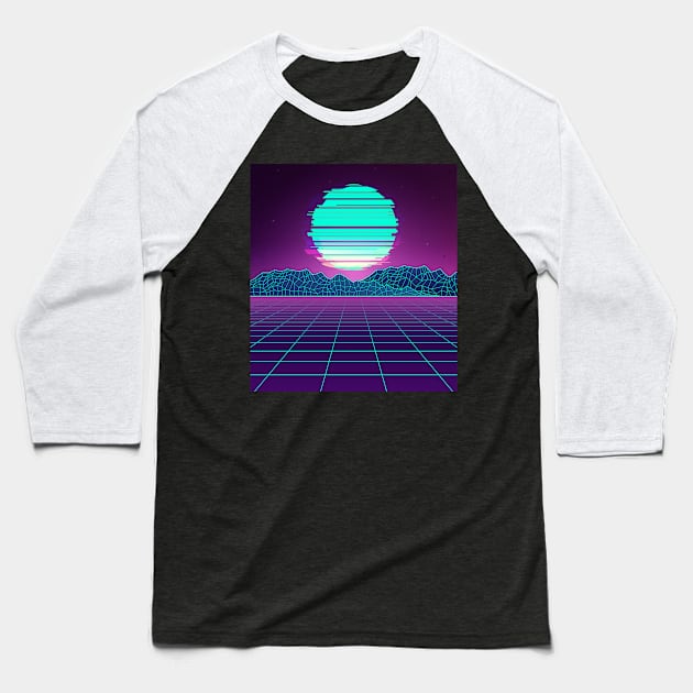 80s Glitch of the future Baseball T-Shirt by edmproject